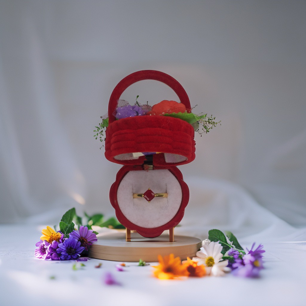 Flower basket ring box
