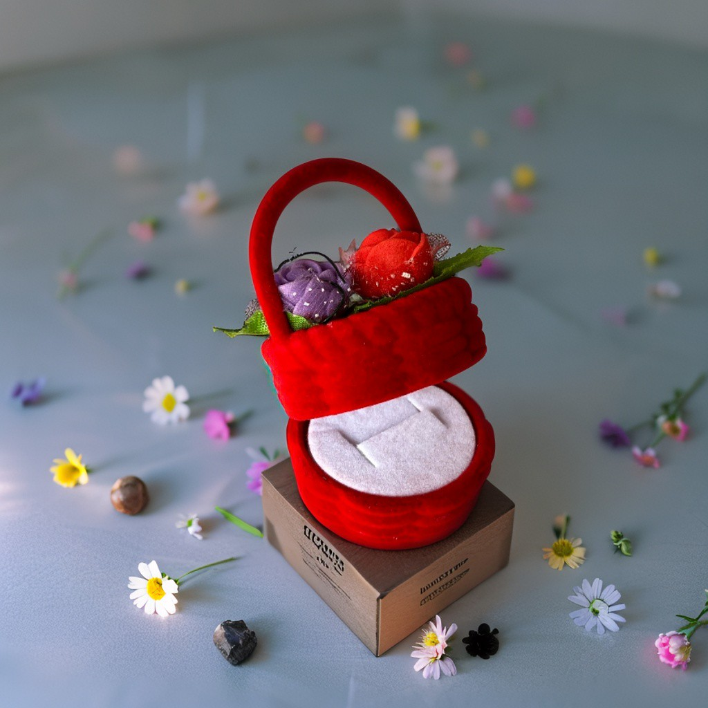 Flower basket ring box