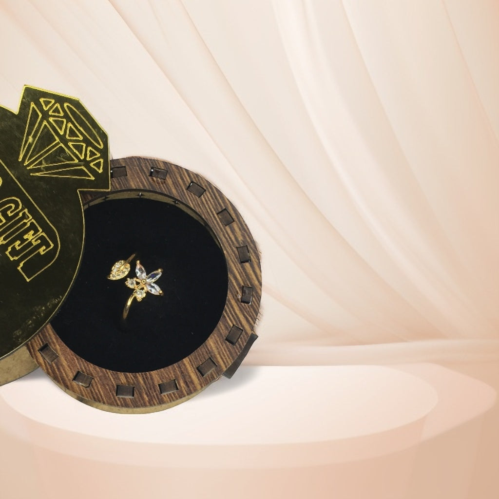 Golden Wooden Gift Box