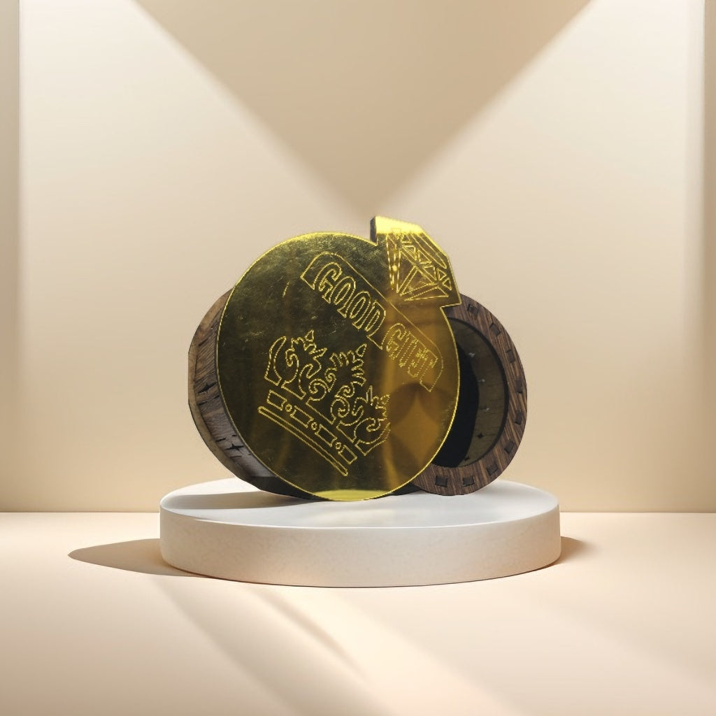 Golden Wooden Gift Box