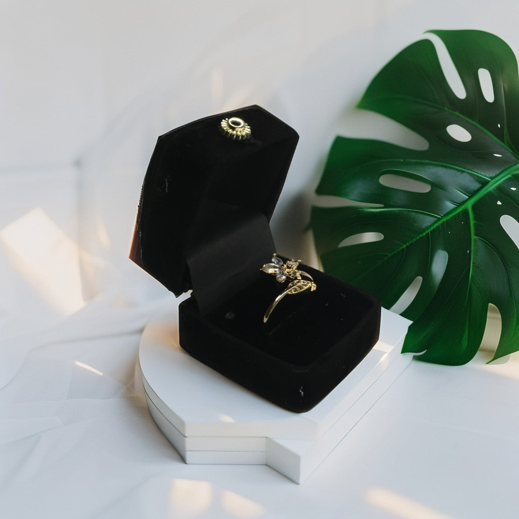 Black velvet box